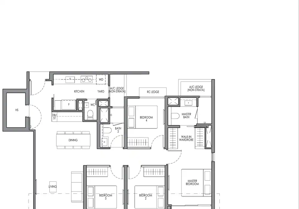 Type DP2 4 Bedroom Premium floor plan, 111 square metres, 1195 square feet