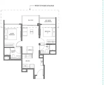 Lucerne Grand 2-Bedroom Type B1 floor plan