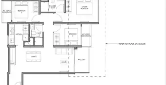 Type C3a floor plan, 904 sqft