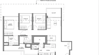 Type CP2S floor plan, 1001 sqft