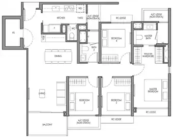 Lucerne Grand 4-Bedroom Type DP2a floor plan